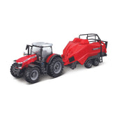 18-31667 Bburago - Trattore Massey Ferguson 8740S con sollevatore di balle